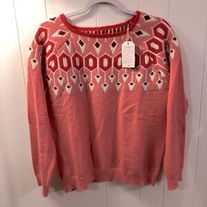 Norwegian Style Unbranded Sweater NWT Pink, Red, White Very Soft Small